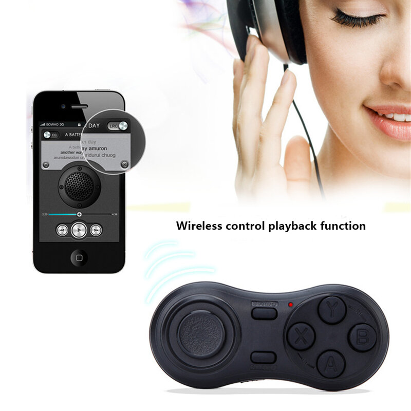 2019 nuevo estilo multifunción Bluetooth mini mando de videojuegos Control remoto para tableta teléfono móvil PPT auto-temporizador VR Control de juego