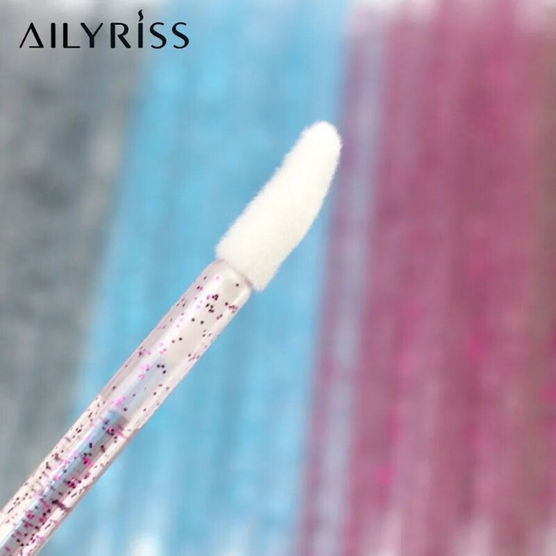 50Pcs/Lot Eyelash Extension Lifting Cleaner Mini Disposable Lip Brushes Glossy Crystal Makeup Applicators Mascara Lipstick Wands