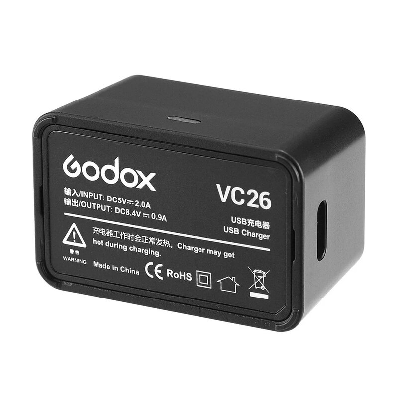 Godox VC26 VB26 VB26A DC 3000mAh 21,6 Wh USB Ersatz Li-Ion Batterie Ladegerät für Godox V860III V1 V850III Flash speedlite