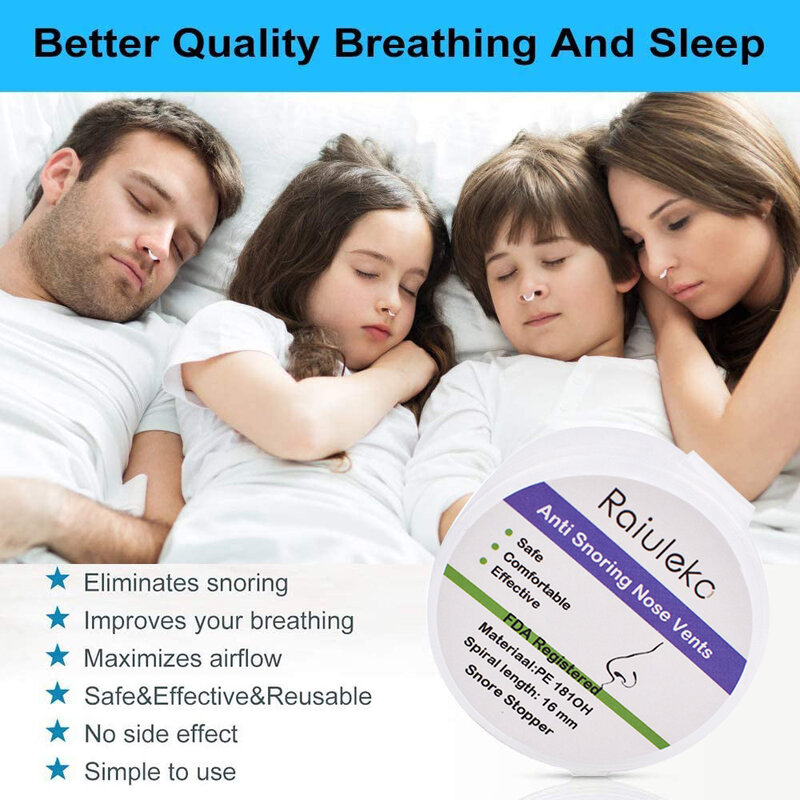 ソフトシリコン製の医療用いびき防止鼻拡張器,呼吸しやすい,3つの異なるサイズの睡眠補助ノーズクリップ