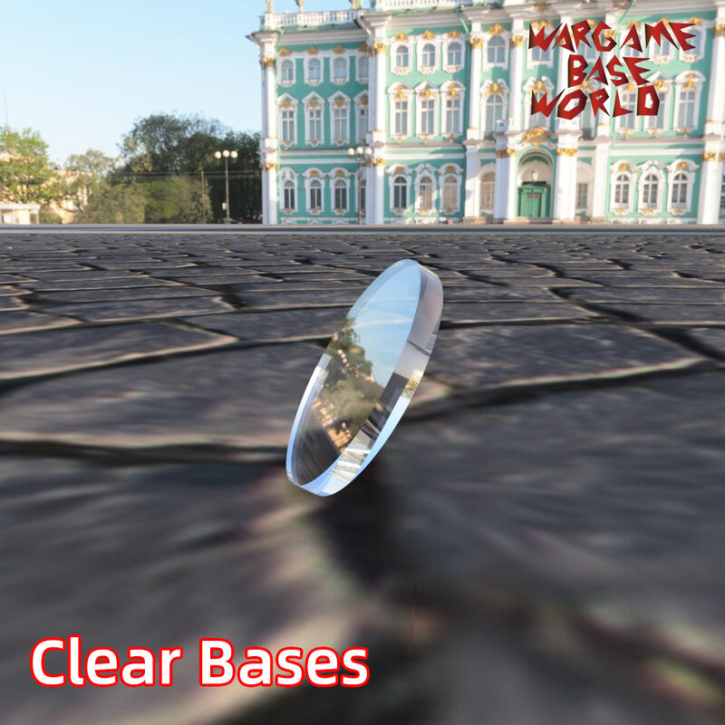Wargame Base World-прозрачные/прозрачные основы для миниатюрных моделей-25 мм, прозрачные основы