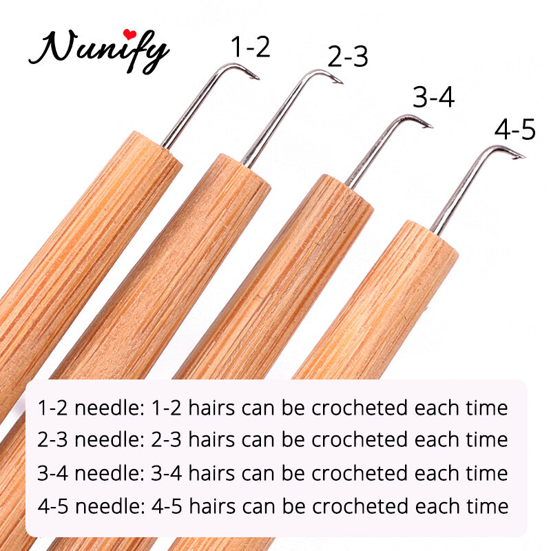 Nunify換気針レースかつらキットかつら針ホルダーと針のために一緒にかつら作るかぎ針髪のツール