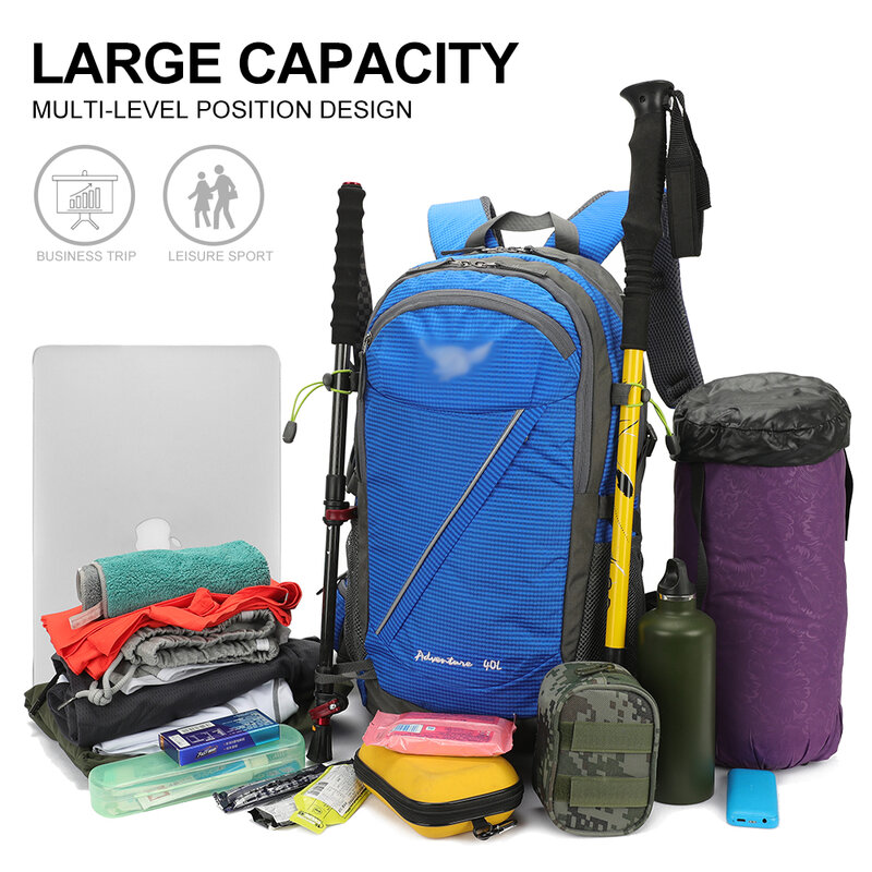 Men's Women's Nylon Waterproof Backpack Travel Mountaineering Hiking Mountaineering Outdoor Sports School Bag High Quality Backp