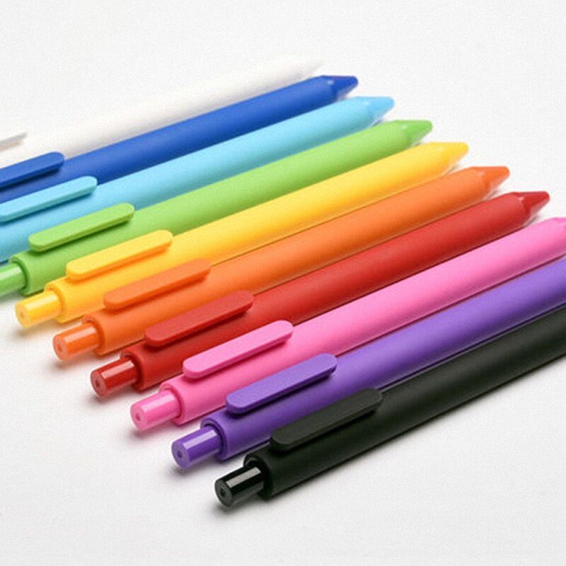 Kaco-bolígrafos retráctiles de Gel de colores surtidos, tinta de Color de 20/10 MM, escritura suave para diarios, cuadernos, planificador, dibujo, papelería, 0,5 unidades