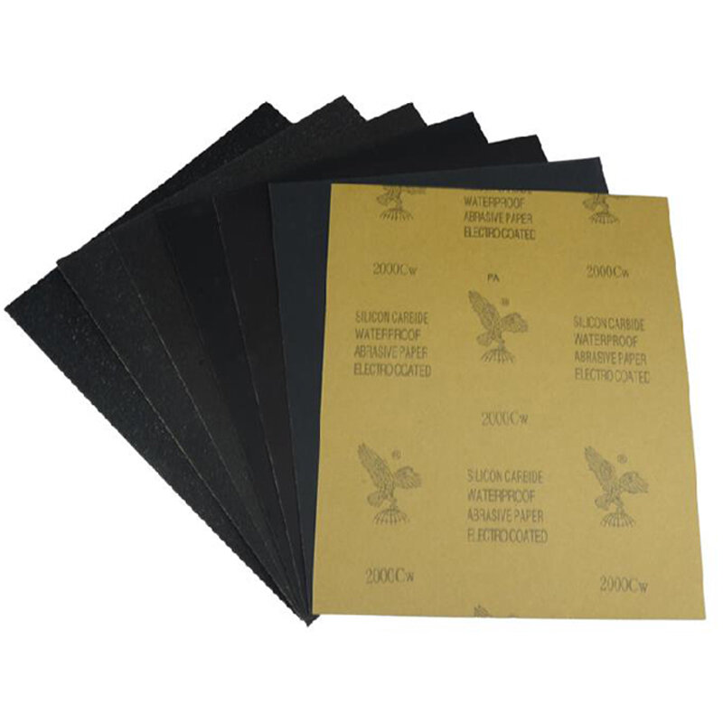 7 листов набор абразивной бумаги наждачная бумага 400-2000 зернистость 9 "x 11" влажная сухая водонепроницаемая