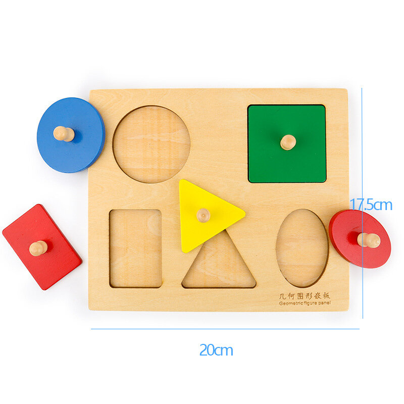 Tablero de madera táctil sensorial Montessori, tablero de clavija con forma geométrica, rompecabezas cognitivo de colores, juguete educativo de aprendizaje