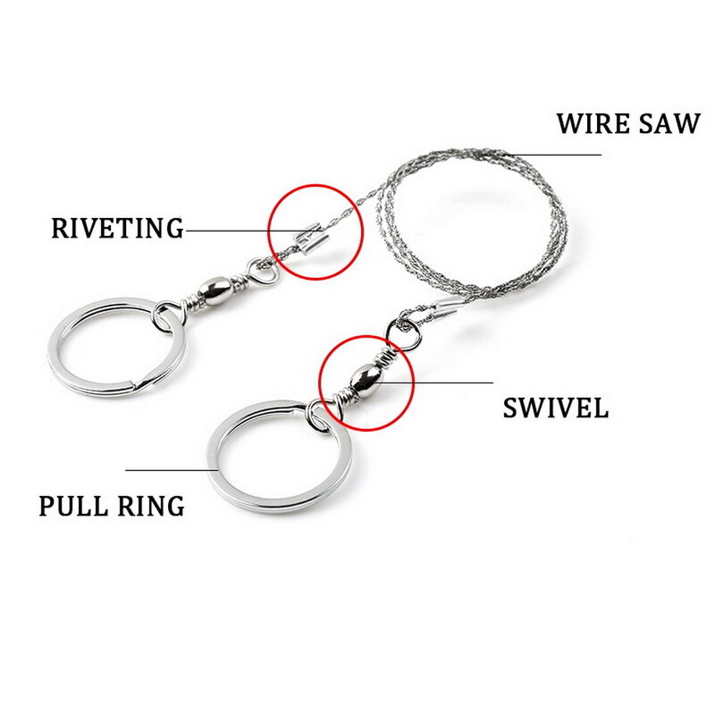 Stainless Steel Pocket Wire Saws Rope Blade Chain Outdoor Survival Tool for Camping Hiking Hunting Portable Gear Pocket