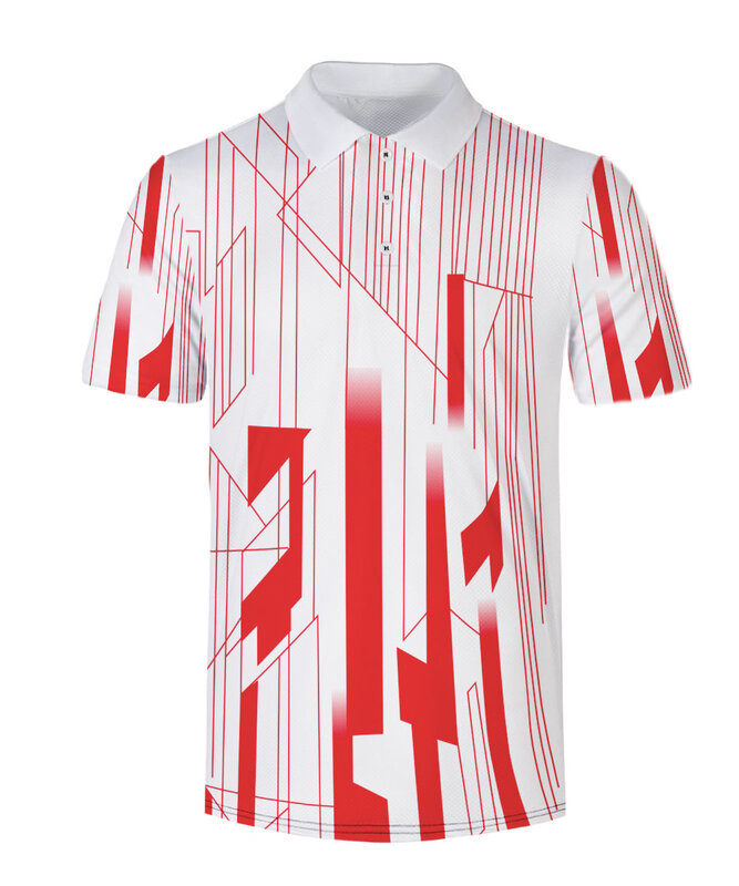 WAMNI 3D koszulka Polo dorywczo ubranie sportowe tenis T koszula skręcić w dół kołnierz Raglan mężczyzna Harajuku wysokiej jakości przycisk Polo