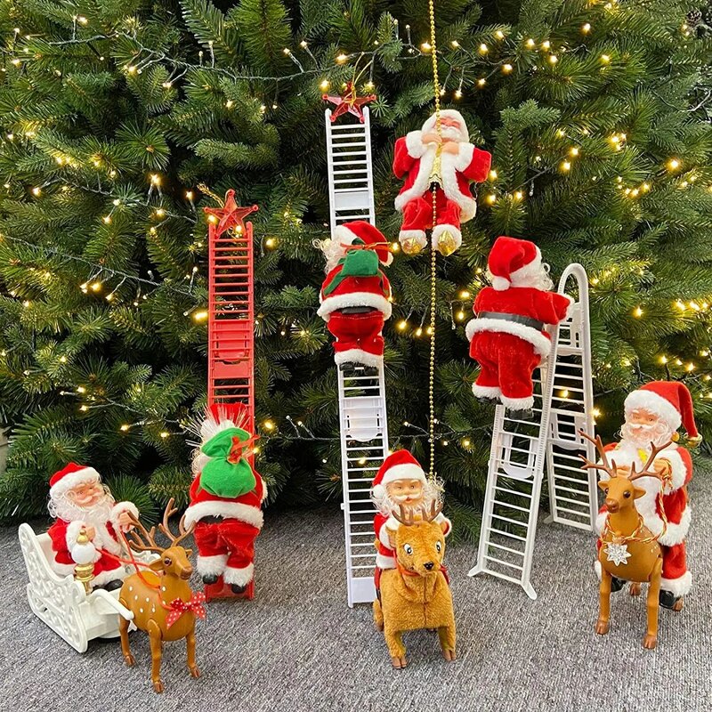 2022 해피 뉴 크리스마스 장식 산타 클로스 자동 등산 로프에 홈 실내 숍 크리스마스 선물 벽 창 매달려