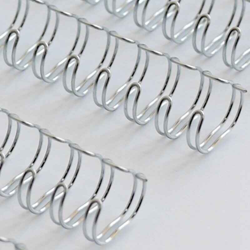 ReadStar-anillos de Peine de encuadernación de bobina de alambre de doble bucle, Color plateado, A4 3:1/2:1, paso 100-6,4mm, 30/50/38,1 unids/lote por caja