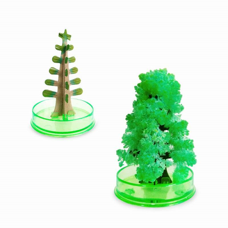 2020 9x6cm 미니 녹색 마술 성장하는 종이 나무 장난감 마법의 성장 크리스마스 트리 어린이를위한 뜨거운 재미 있은 과학 아기 장난감 참신