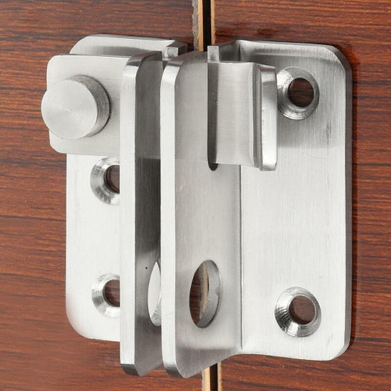 Door Hasps Stainless Steel Security Wooden Door Durable Buckle Lock Left Right Open Door Lock Hardware Furniture Accessories