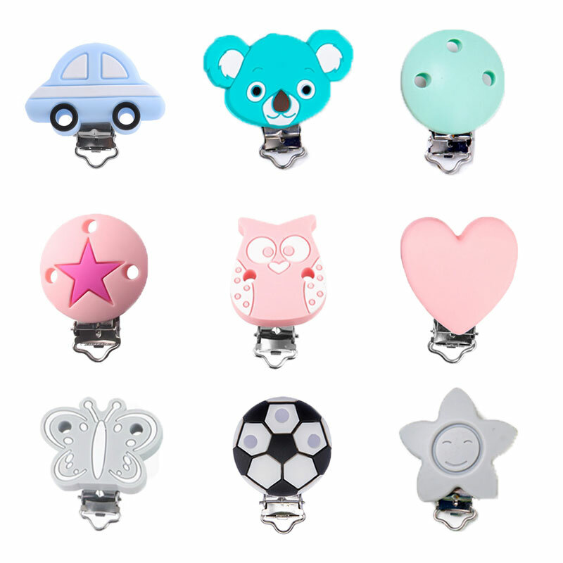 Let's Make 3pcs Pacifier Clips Bebes Accesorios Silicone Metal Soother Holder Infant Nipple Chain Wholesale New Arrival Dummy