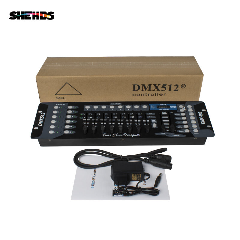 SHEHDS 192 DMX512 컨트롤러 무대 조명, DJ 디스코 장비, DMX 콘솔, LED 파 라이트 빔 워시 고보 라이트 7R 230W