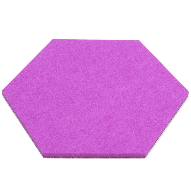ชุดของ 6 เหลี่ยม Felt PIN Self Adhesive Bulletin Memo Photo Cork บอร์ดโฟมที่มีสีสันตกแต่งกระเบื้อง 6 Pushpin