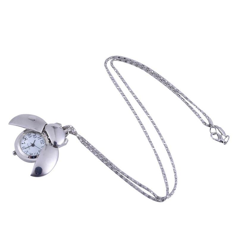 Accessori per orologi da tasca al quarzo moda scarabeo argento orologio moda uomo e donna regali con catena