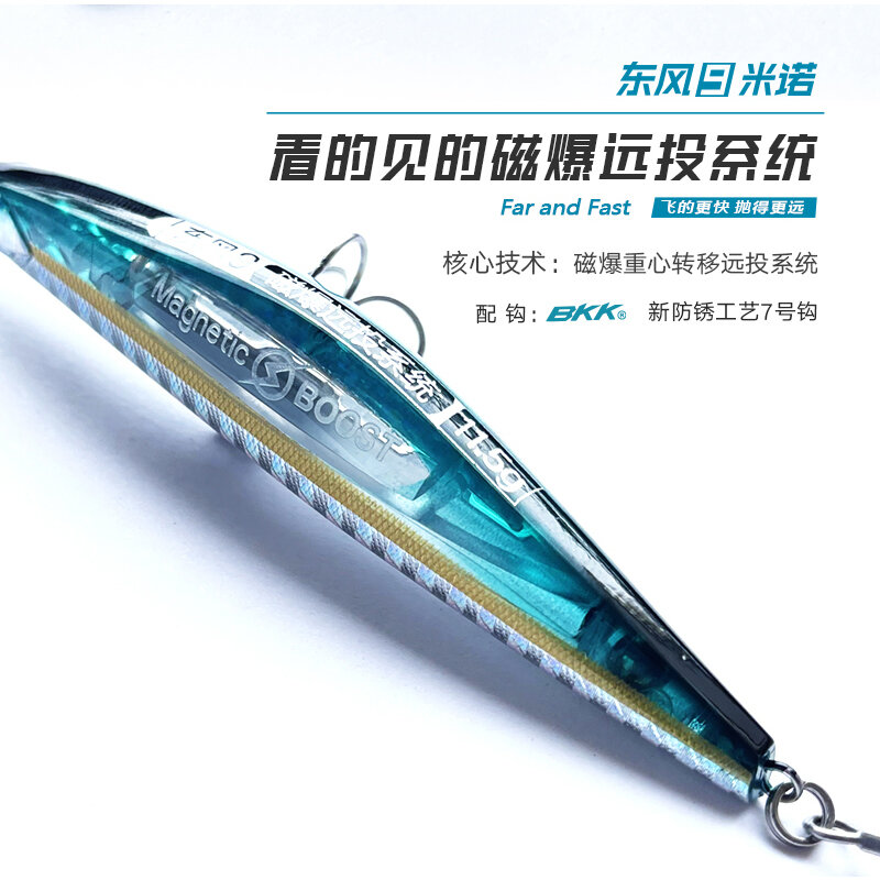 Lurefans DongFeng75/9 Sinking Minnow Fishing Lure 9.5g/11.5g Long Shot Magnetic Boost Isca Artificial Wobbler Fake Hard Bait