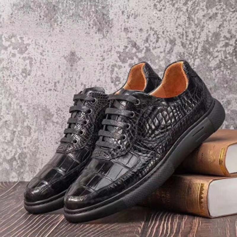 Rvh nova chegada pele python sapatos masculinos sapatos de lazer antiderrapante respirável sapatos de moda tendência nova pele python sapatos masculinos