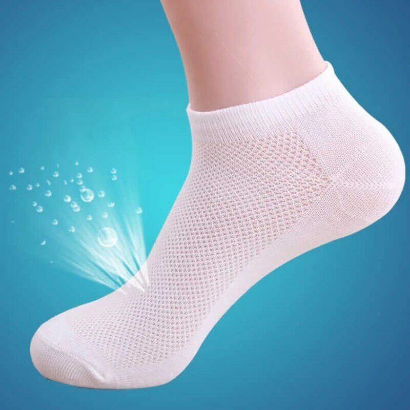 Calcetines de algodón transpirables para hombre, calcetín informal de corte bajo tobillo, para correr, baloncesto, otoño y primavera, 10 Uds./5 pares