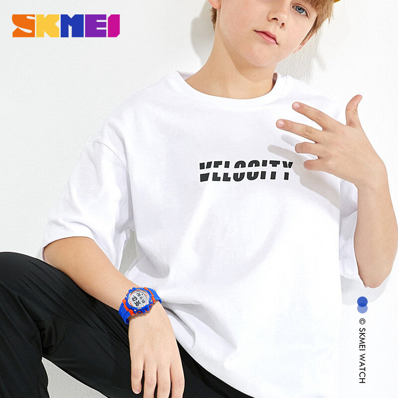 SKMEI นาฬิกาเด็ก Casual เด็กชายหญิงนาฬิกาจับเวลานาฬิกา Led นาฬิกากันน้ำกีฬาอิเล็กทรอนิกส์นาฬิกาข้อมือเด็ก1616