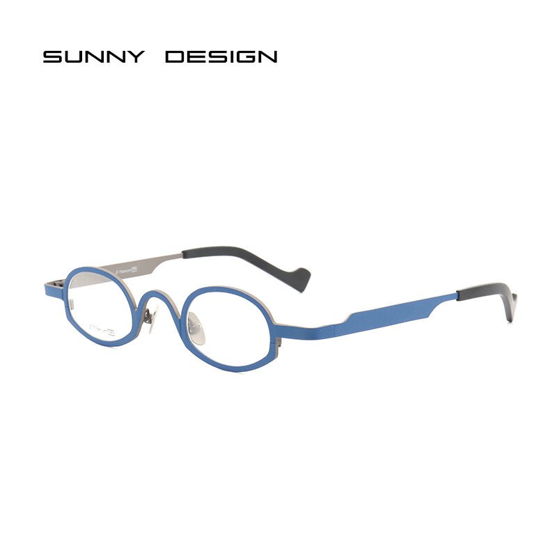 Titanium Kacamata Bingkai Bulat Avant Garde-Mode Eksentrik Renang Blue-Ray Presbyopic Kacamata