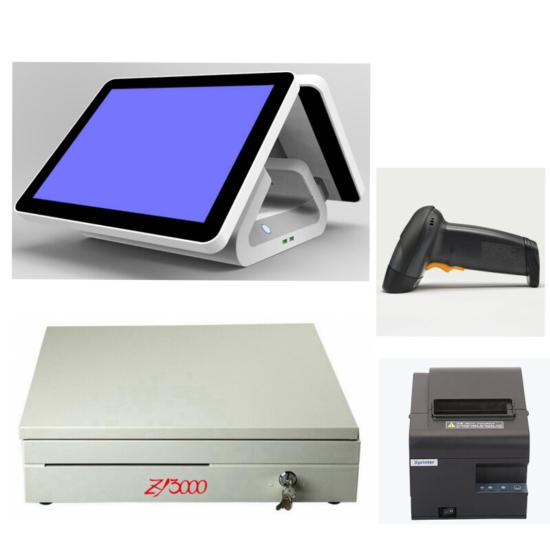 Caja Registradora de pantalla táctil barata, sistema Pos, pantalla Dual, Terminal, todo en uno