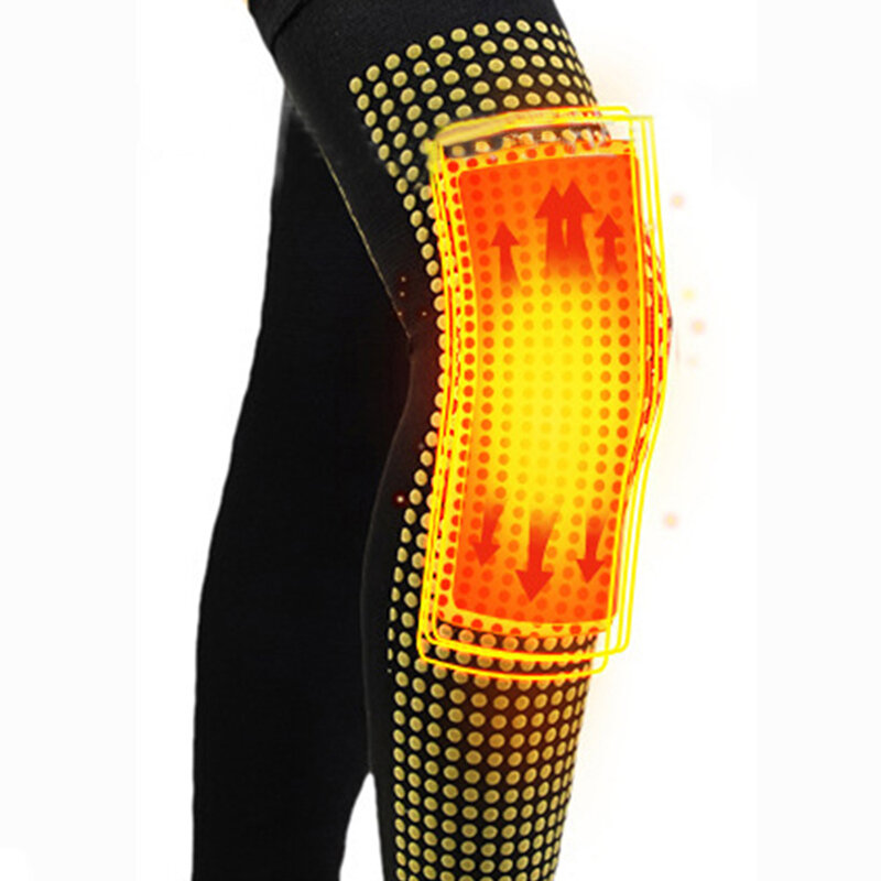Rodillera calefactora de matriz de puntos, soporte de rodilla de turmalina para deporte, recuperación del dolor articular de artritis, 1 par