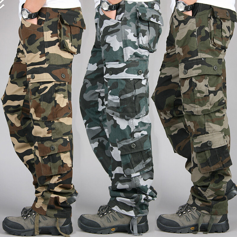 CamSolomon-Pantalon cargo en coton durable pour homme, salopette de travail, sports de plein air, randonnée, chasse, fjCotton