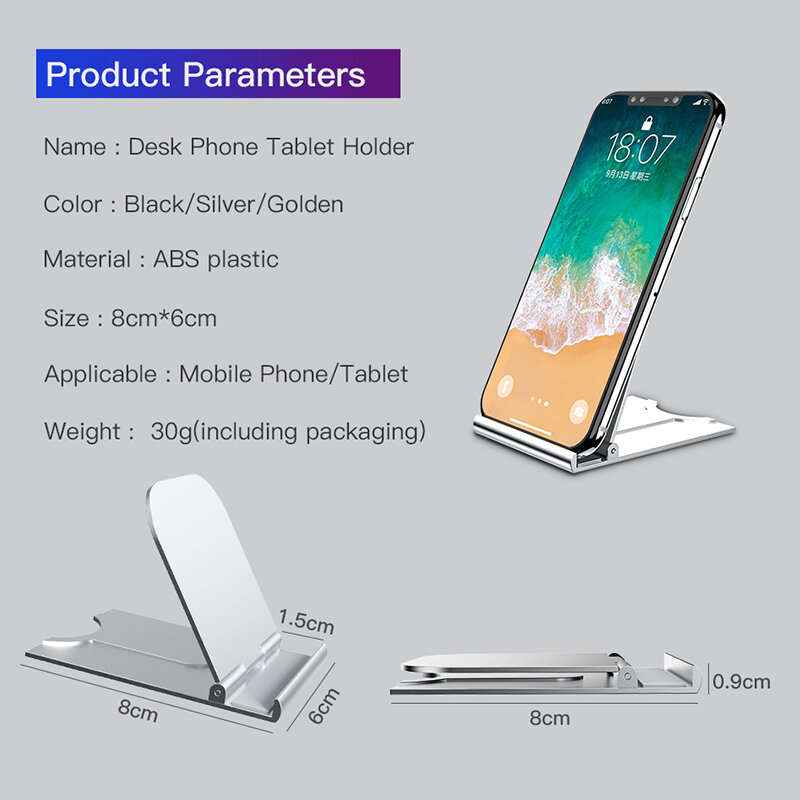 Regulowany uchwyt na telefon komórkowy do telefonu stojak na biurko do ipada Samsung iPhone X XS Max uchwyt do telefonu komórkowego