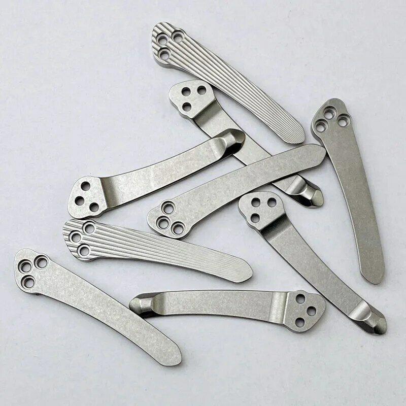 Clip tascabile in titanio su misura realizzata per Spyderco Paramilitary 2 e Para 3 coltelli 3 fori Clip tascabili parti di coltelli pieghevoli