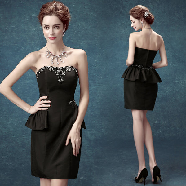 Special Offer~Sexy Strapless Formal Black Dress/Party Dress 267