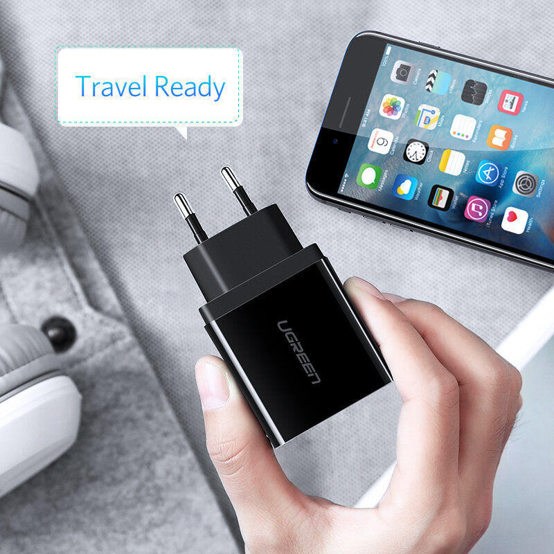 Ugreen-cargador USB de pared para teléfono móvil, adaptador de la UE para iPhone 14, 13, 12, Samsung, Xiaomi, Huawei