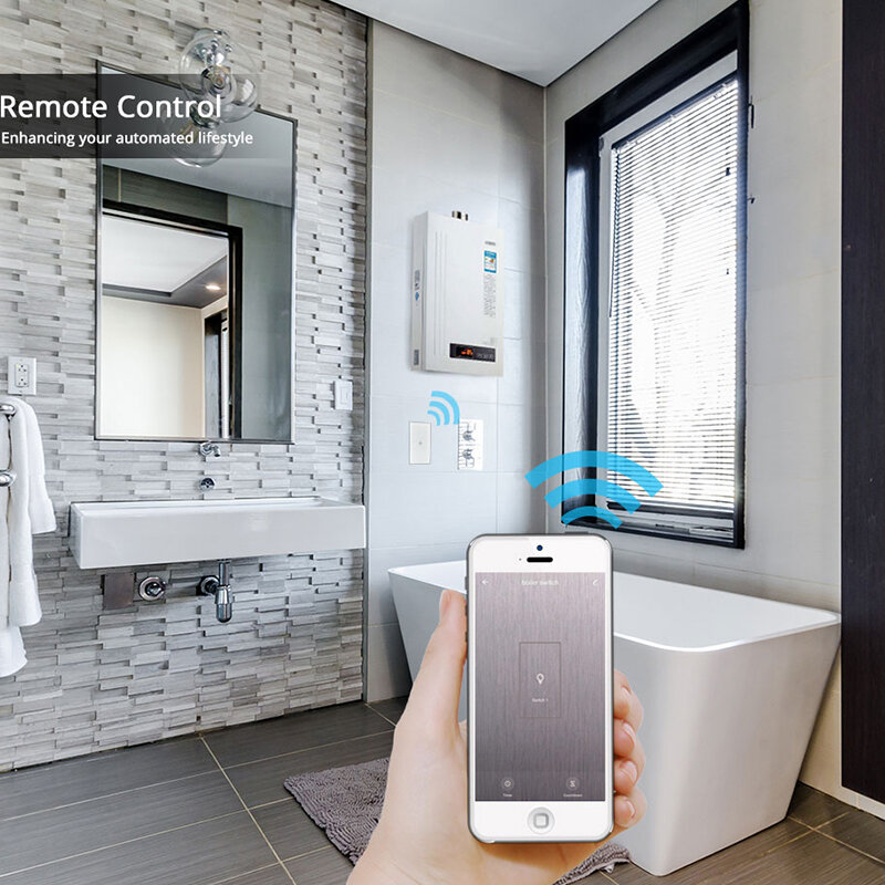 Tuya US Wifi Boiler Smart Switch 20A 4400W dengan Fungsi Timer Sakelar Pemanas Air Bekerja untuk DIY Alexa Google Home