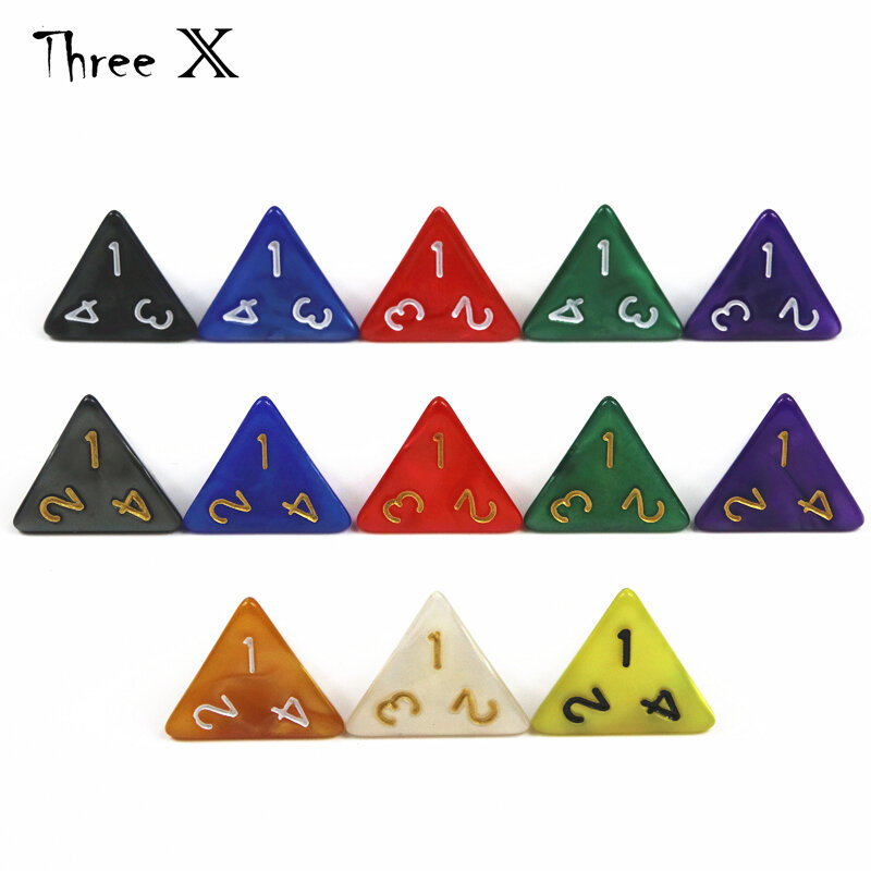 10PCS TRPG D4 Dice for DNDGame 4 Sided Games Dices 6 Colors Desktop Polyhedral Set ,as Toy Kit