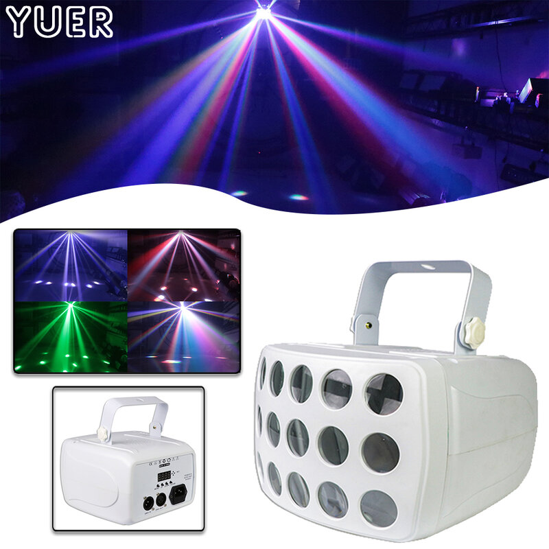 LED DMX Controle RGBW Beam Strobe Effect, Disco DJ Beam, Iluminação de Palco, Disco Bar Light, Casamento Butterfly Strobe Par Light