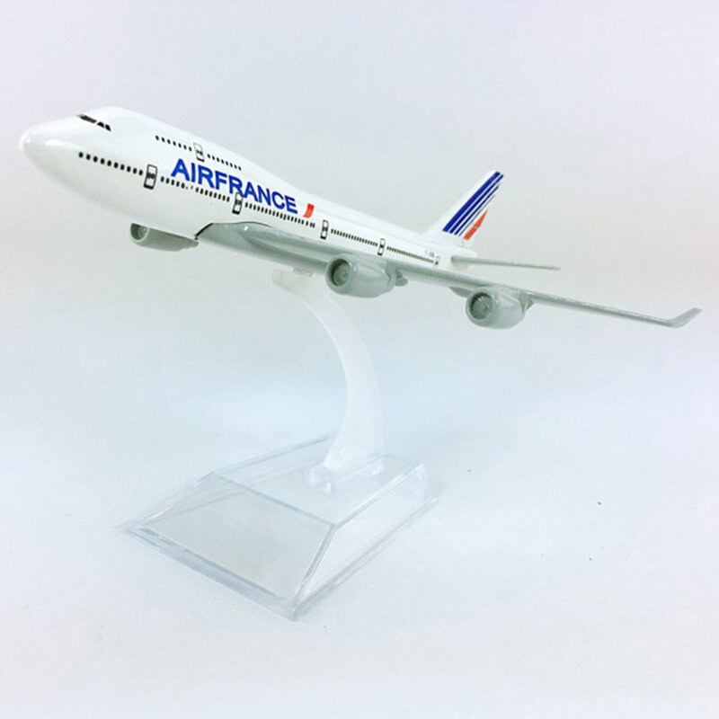 AirFrance Airlines Base Metal Alloy Aircraft, Avião, Airliner Display, presente adulto, lembranças, 16cm, 1:400, Boeing 747, modelo B747