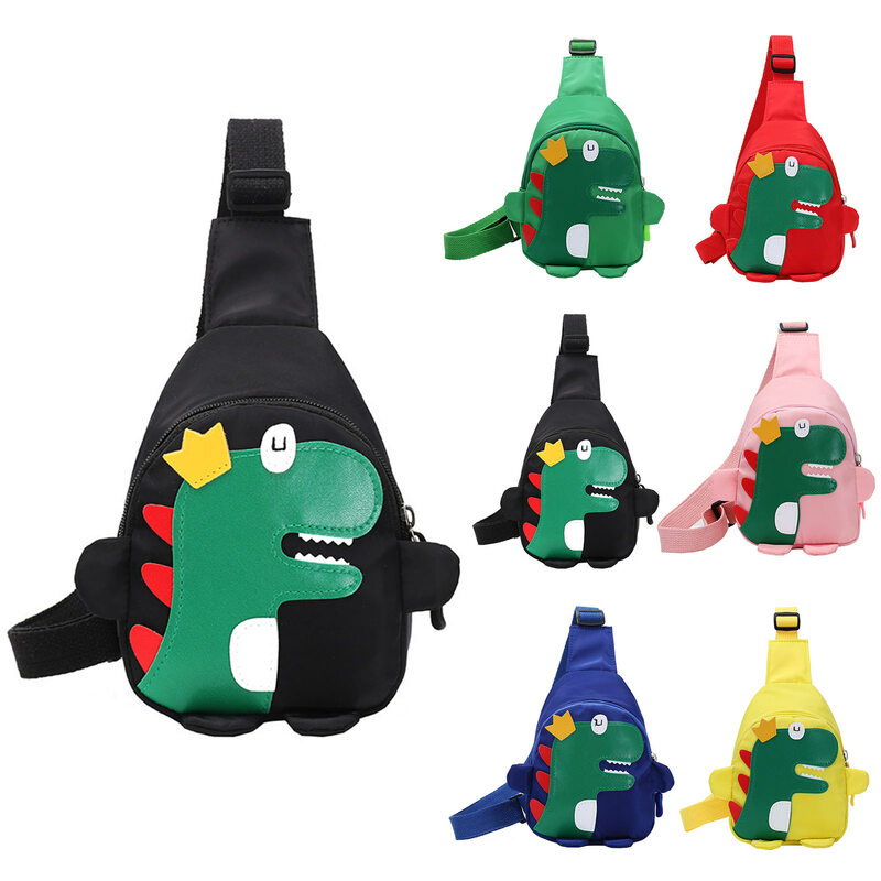 Los bolsillos de los niños niñas niños dibujo animado adorable y divertido dinosaurio bolsillos de pecho niños billeteras bebé cremallera bolsillos