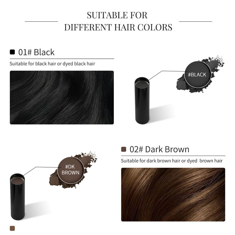 Sevich-pluma de cobertura de raíz de pelo, 3 colores, contorno de línea de pelo, polvo de sombra de pelo impermeable con Puff para maquillaje de Control de bordes