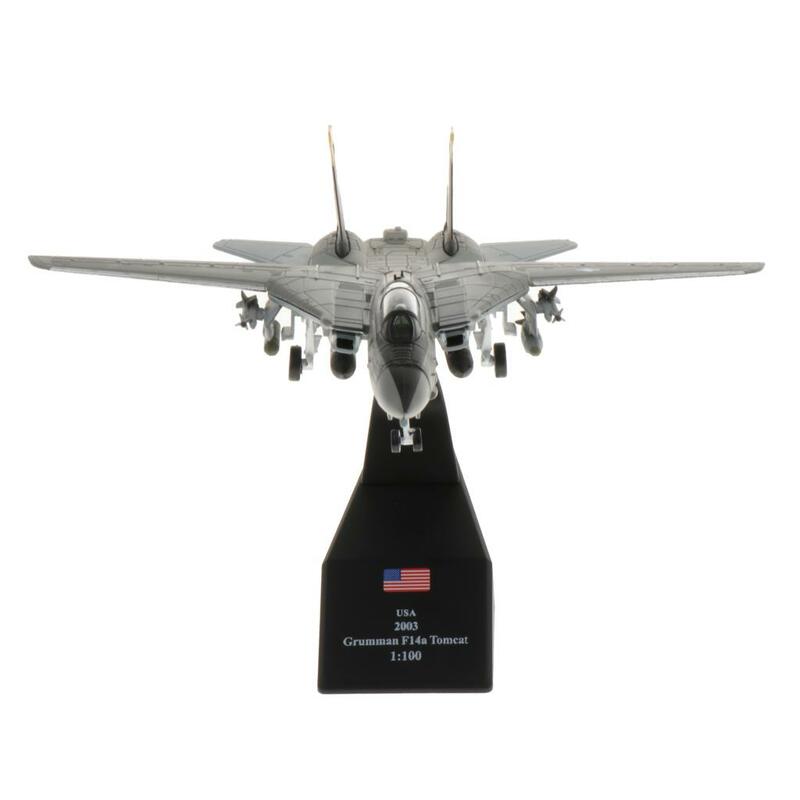 Avión de combate Jet de juguete, modelo fundido a presión, 1:100, F-14