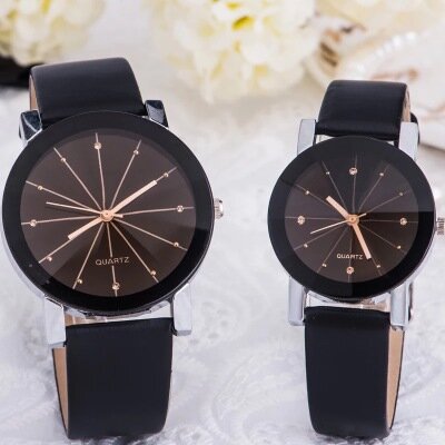 Men Women Leather Strap Line Analog Quartz Ladies Wrist Watches Fashion Couple Watches For Lovers Women's Watches Brand Luxury