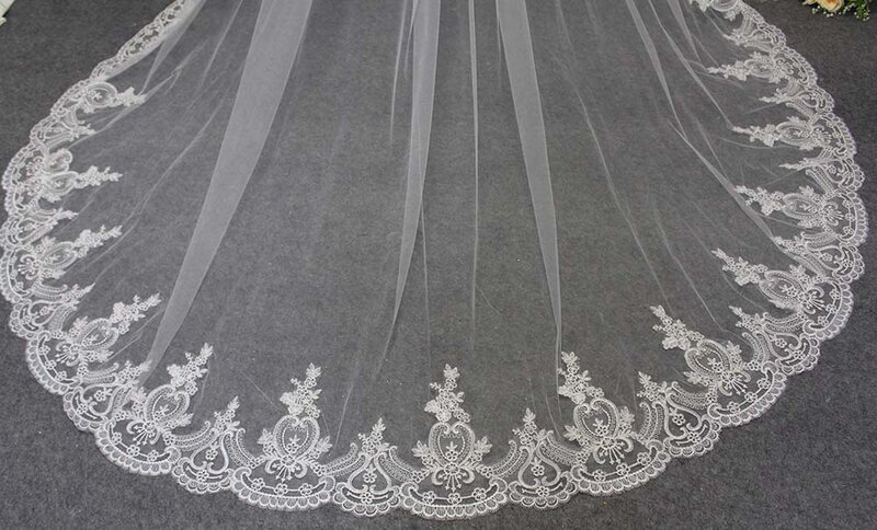 Véu de noiva com pente, longo, luxuoso, com 2 camadas, 3 metros, cobertura, face, véu de noiva com blusher, acessórios de casamento