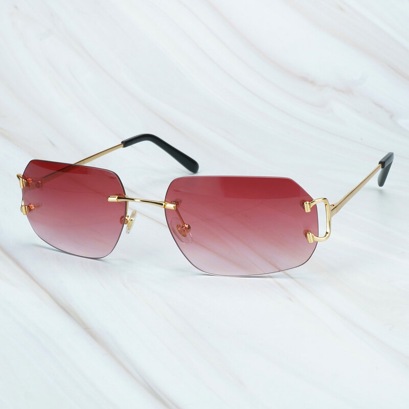 Modne okulary przeciwsłoneczne dla mężczyzn dizajnerskie okulary damskie wysokiej jakości na plażę Rimless Carter okulary przeciwsłoneczne do jazdy luksusowe odcienie