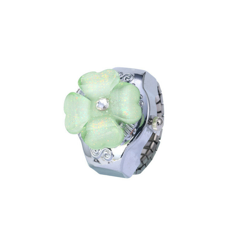 WECIN Ring watch, reloj de anillo informal de moda para mujer, reloj de anillo floreciente de flores