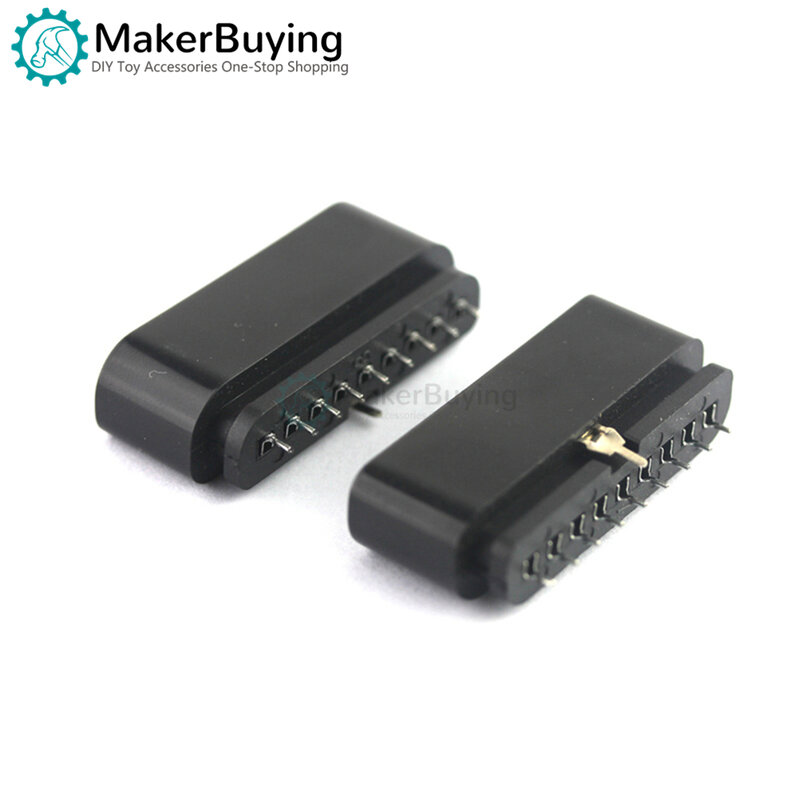 2pcs Gamepad interface PS2 female black 9P socket PS2 female 180 degree forward and reverse game console connector