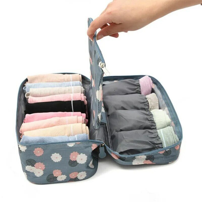 Mulher sutiã organizador saco de armazenamento viagem embalagem cubos saco de roupa interior sutiã organizador menina itens pessoais bolsa acessórios de viagem