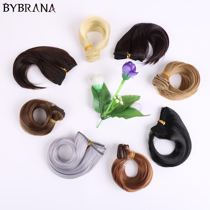 Bybrana Black Brown Silver Multicolor Color 15*100cm wigs BJD SD hair for dolls DIY Free shipping