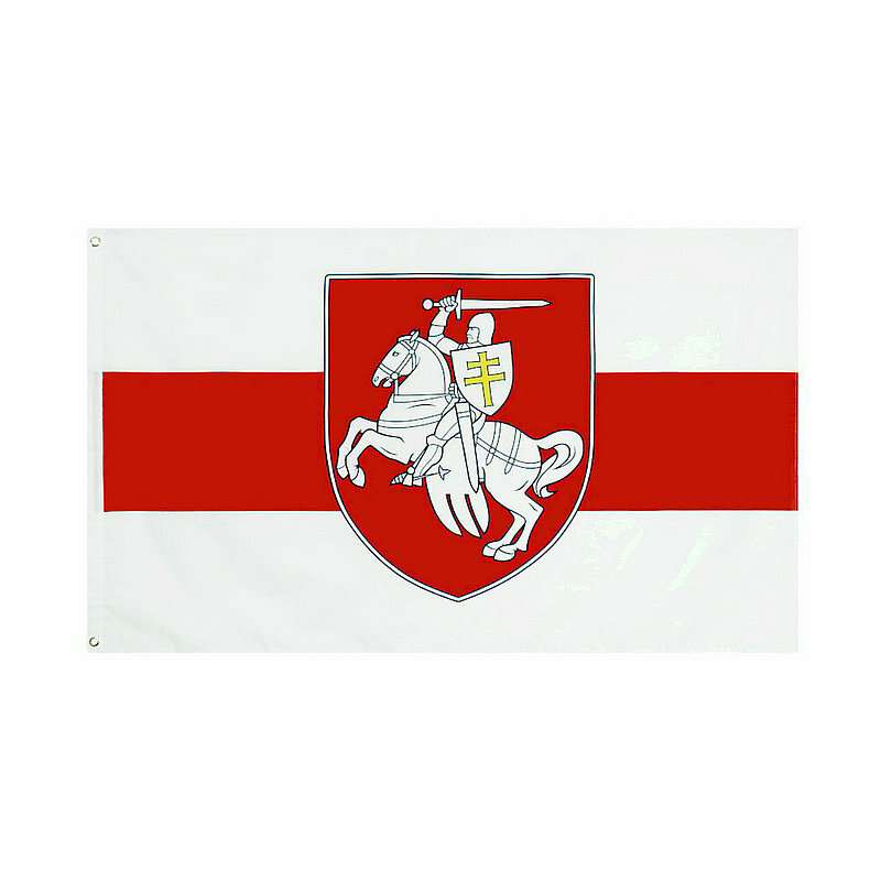 Bandiera della bandiera Pagonya del cavaliere bianco della bielorussia 90x150cm Ensign rugosso in poliestere con stemma bandiera per la decorazione