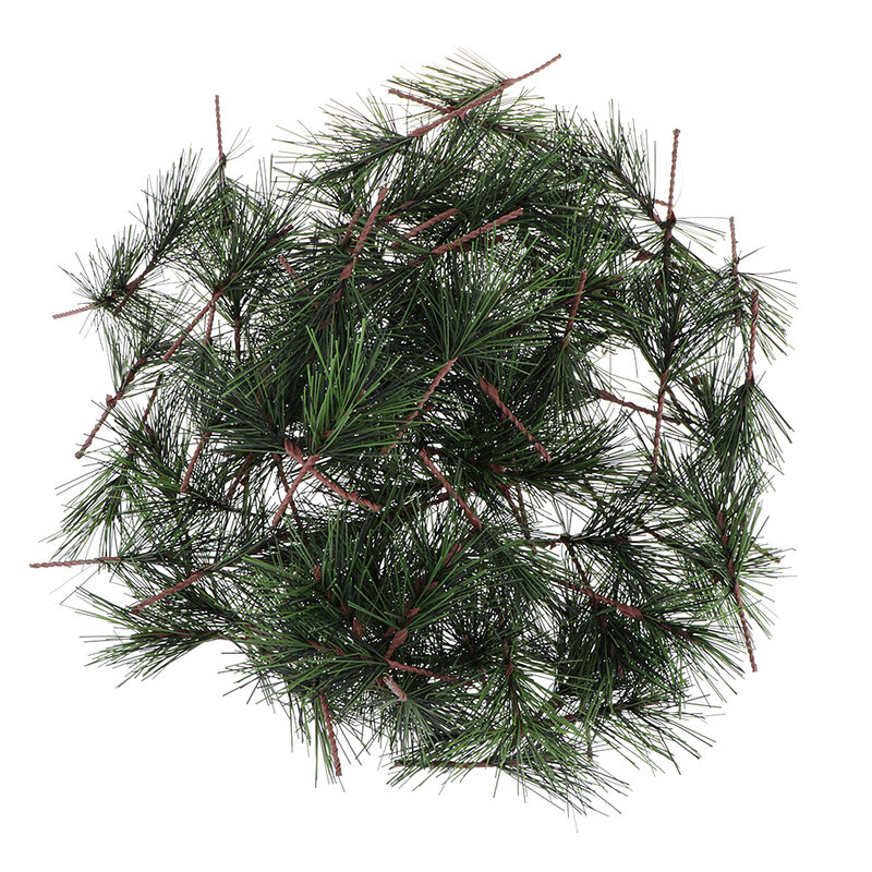 100-Pack sztuczna sosna zielone liście gałęzie na boże narodzenie zdobiące zimową zieleń i wystrój ogrodu domowego