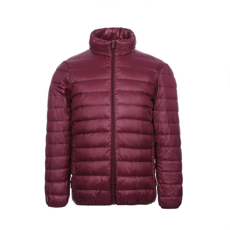 울트라 씬 경량 다운 재킷 남성용, 스탠드 칼라 화이트 덕 다운 코트 플러스 사이즈 s-4xl, 가을 겨울