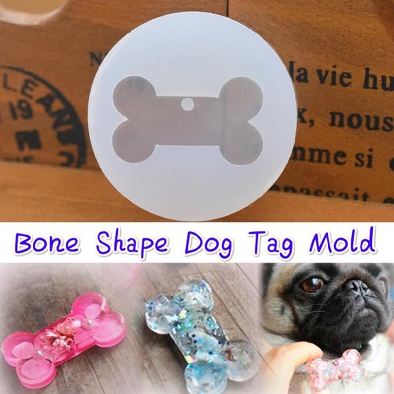 Molde de silicone em forma de pingente de etiqueta de cachorro, artesanal, ferramentas de confecção de joias, molde de silicone, ecologicamente correto e sem gosto